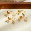 Wholesale Ins Style Minimalist Drop Shape Zircon Stainless Steel 18K Gold Plated Earrings For Women