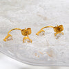 Wholesale Ins Style Minimalist Drop Shape Zircon Stainless Steel 18K Gold Plated Earrings For Women
