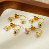 Wholesale Ins Style Minimalist Drop Shape Zircon Stainless Steel 18K Gold Plated Earrings For Women