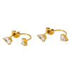 Wholesale Ins Style Minimalist Drop Shape Zircon Stainless Steel 18K Gold Plated Earrings For Women