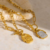 Wholesale Ins Style Minimalist Geometric Doublesided Sun And Moon Cross Chain 18K Gold Plated Stainless Steel Necklace For Unisex