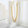 Wholesale Ins Style Minimalist Water Drop Geometric Zircon Stainless Steel Pendant Necklace For Women 18K Gold Plated