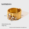 Wholesale Ins Style Minimalist Zircon Stainless Steel 18K Gold Plated Drop Shape Ring For Women