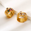 Wholesale Ins Style Minimalist Zircon Stainless Steel 18K Gold Plated Drop Shape Ring For Women