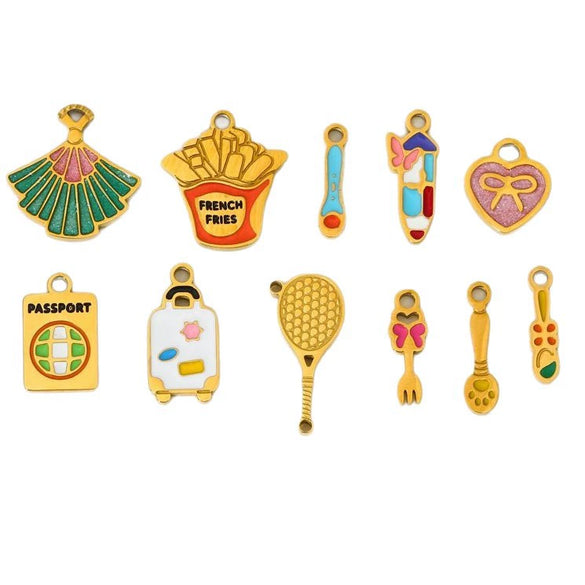 Wholesale Ins Style Oil Dripping Return Pattern Stainless Steel Pendant Jewelry Accessories For Women
