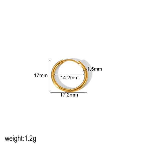 Wholesale Ins Style Personality Ear Buckle Titanium Steel 18K Gold Plated Earrings Jewelry With Electroplating