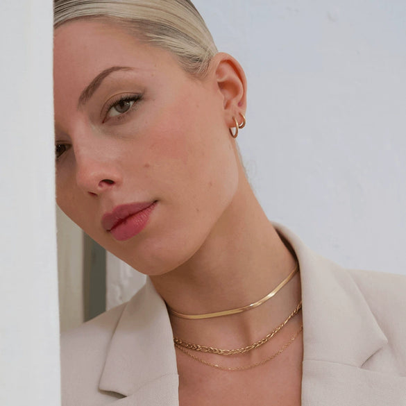 Wholesale Ins Style Personality Ear Buckle Titanium Steel 18K Gold Plated Earrings Jewelry With Electroplating