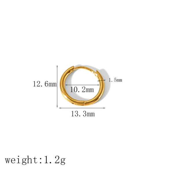 Wholesale Ins Style Personality Ear Buckle Titanium Steel 18K Gold Plated Earrings Jewelry With Electroplating