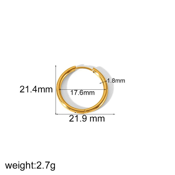 Wholesale Ins Style Personality Ear Buckle Titanium Steel 18K Gold Plated Earrings Jewelry With Electroplating