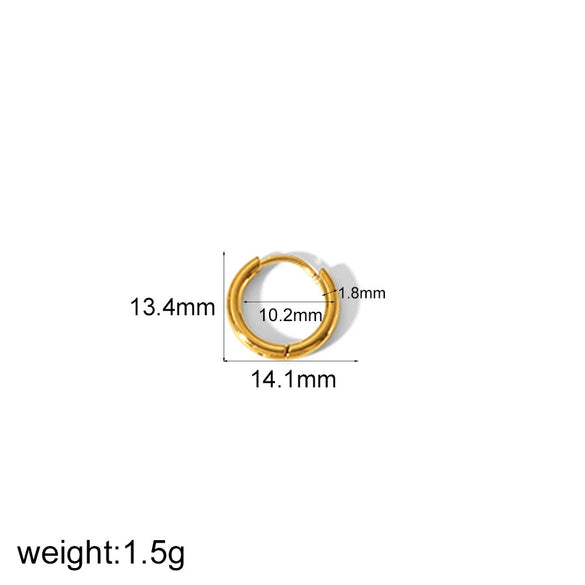 Wholesale Ins Style Personality Ear Buckle Titanium Steel 18K Gold Plated Earrings Jewelry With Electroplating