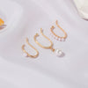 Wholesale Ins Style Retro Pearl Ear Clips And Ear Hooks For Women Geometric Alloy Electroplated Earrings