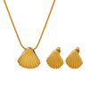 Wholesale Ins Style Shell Titanium Steel Plating 18k Gold Plated Earrings Necklace