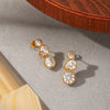 Wholesale Ins Style Simple Geometric Water Drop Inlaid Zircon Electroplated Stainless Steel Earrings For Women