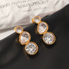 Wholesale Ins Style Simple Geometric Water Drop Inlaid Zircon Electroplated Stainless Steel Earrings For Women