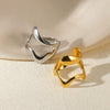 Wholesale Ins Style Simple Titanium Steel And Stainless Steel Ring 18K Goldplated Asymmetrical Geometric Jewelry For Women