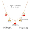 Wholesale Ins Style Stainless Steel Cherry Shaped Fruit Pattern Vacuum Electroplated In Furnace Pendant Necklace For Women