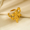 Wholesale Ins Style Stainless Steel Electroplated Open Bowknot Ring Jewelry For Women