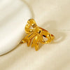 Wholesale Ins Style Stainless Steel Electroplated Open Bowknot Ring Jewelry For Women