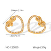 Wholesale Ins Style Stainless Steel Heart And Geometric Diamond Earrings For Women
