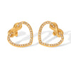 Wholesale Ins Style Stainless Steel Heart And Geometric Diamond Earrings For Women