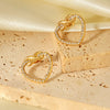 Wholesale Ins Style Stainless Steel Heart And Geometric Diamond Earrings For Women