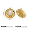 Wholesale Ins Style Stainless Steel Imitation Pearl Pendant Jewelry Accessories With 18K Gold Electroplated Totem Pattern Handmade