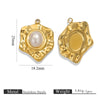 Wholesale Ins Style Stainless Steel Imitation Pearl Pendant Jewelry Accessories With 18K Gold Electroplated Totem Pattern Handmade