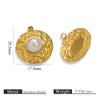 Wholesale Ins Style Stainless Steel Imitation Pearl Pendant Jewelry Accessories With 18K Gold Electroplated Totem Pattern Handmade
