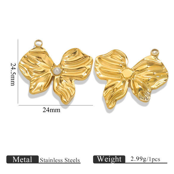Wholesale Ins Style Stainless Steel Imitation Pearl Pendant Jewelry Accessories With 18K Gold Electroplated Totem Pattern Handmade