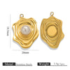 Wholesale Ins Style Stainless Steel Imitation Pearl Pendant Jewelry Accessories With 18K Gold Electroplated Totem Pattern Handmade