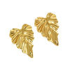 Wholesale Ins Style Stainless Steel Stamped Leaf And Heart Earrings For Women