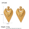 Wholesale Ins Style Striped Heart Shaped Stainless Steel 18K Gold Plated Earrings For Women