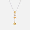 Wholesale Ins Style Sunflower Moon Star Zircon Stainless Steel Necklace With Vacuum Real Gold Plating In Pvd Furnace For Women