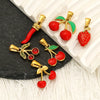 Wholesale Ins Style Titanium Steel Fruit Pattern Dripping Oil Pendant Necklace For Women