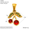Wholesale Ins Style Titanium Steel Fruit Pattern Dripping Oil Pendant Necklace For Women