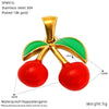Wholesale Ins Style Titanium Steel Fruit Pattern Dripping Oil Pendant Necklace For Women