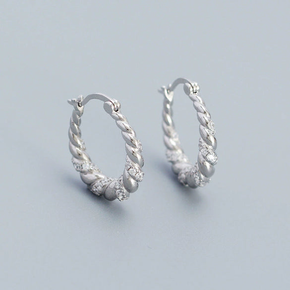 Wholesale Ins Style Ushaped S925 Silver Electroplated Micro Inlay Women's Earrings