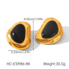 Wholesale Ins Style Vintage Retro Geometric Oval Stainless Steel Electroplated Earrings For Women