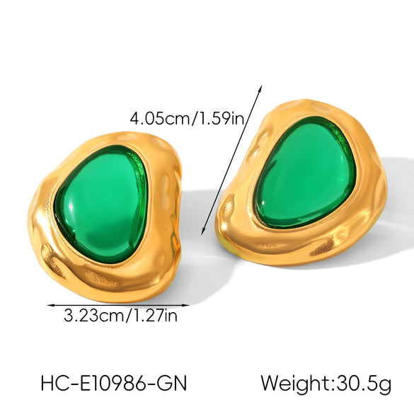 Wholesale Ins Style Vintage Retro Geometric Oval Stainless Steel Electroplated Earrings For Women