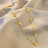 Wholesale Ins Style Women's Jewelry Titanium Steel Necklace With Clover Pendant And Plants And Flowers Pattern Electroplated Design