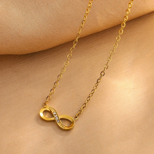 Wholesale Ins Style Women's Stainless Steel Jewelry Set With Cross Crown Roman Numerals Infinity Symbol Electroplated Necklace Bracelet Earrings