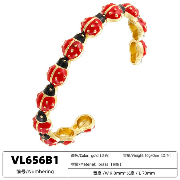 Wholesale Insect Beetle Bracelet Copper Oildropping Sweet Style