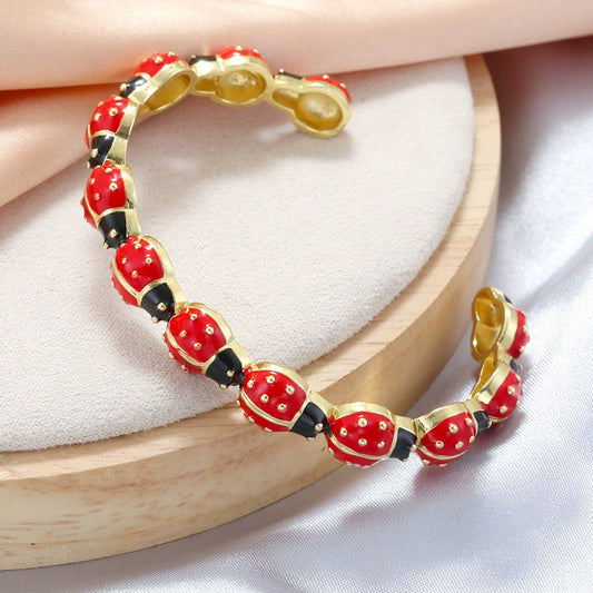 Wholesale Insect Beetle Bracelet Copper Oildropping Sweet Style