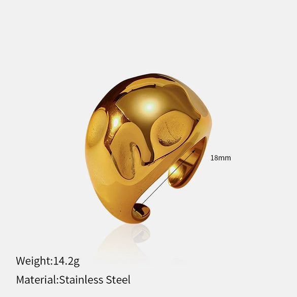 Wholesale Insect Pattern Stainless Steel 18K Gold Plated Open Ring Jewelry For Women