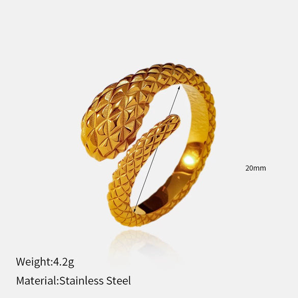 Wholesale Insect Pattern Stainless Steel 18K Gold Plated Open Ring Jewelry For Women