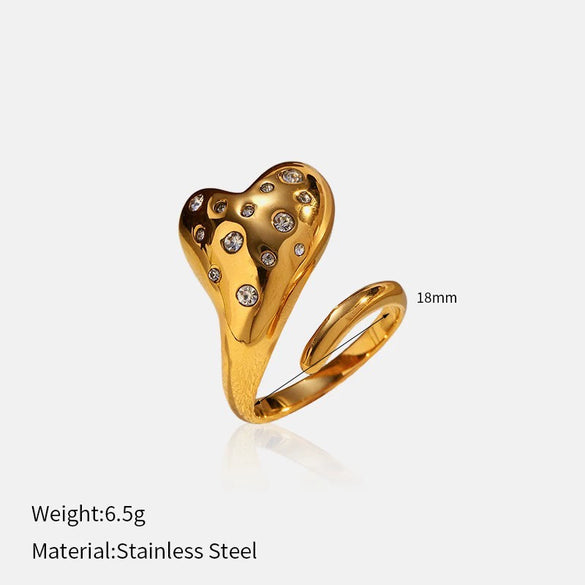 Wholesale Insect Pattern Stainless Steel 18K Gold Plated Open Ring Jewelry For Women