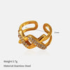Wholesale Insect Pattern Stainless Steel 18K Gold Plated Open Ring Jewelry For Women