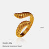 Wholesale Insect Pattern Stainless Steel 18K Gold Plated Open Ring Jewelry For Women