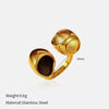 Wholesale Insect Pattern Stainless Steel 18K Gold Plated Open Ring Jewelry For Women