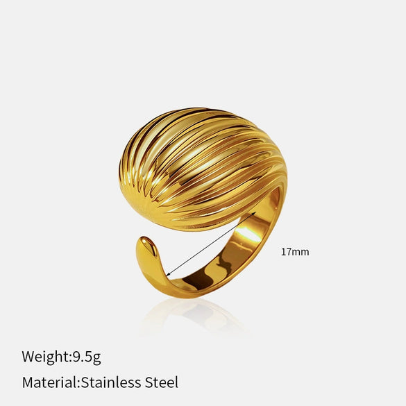 Wholesale Insect Pattern Stainless Steel 18K Gold Plated Open Ring Jewelry For Women